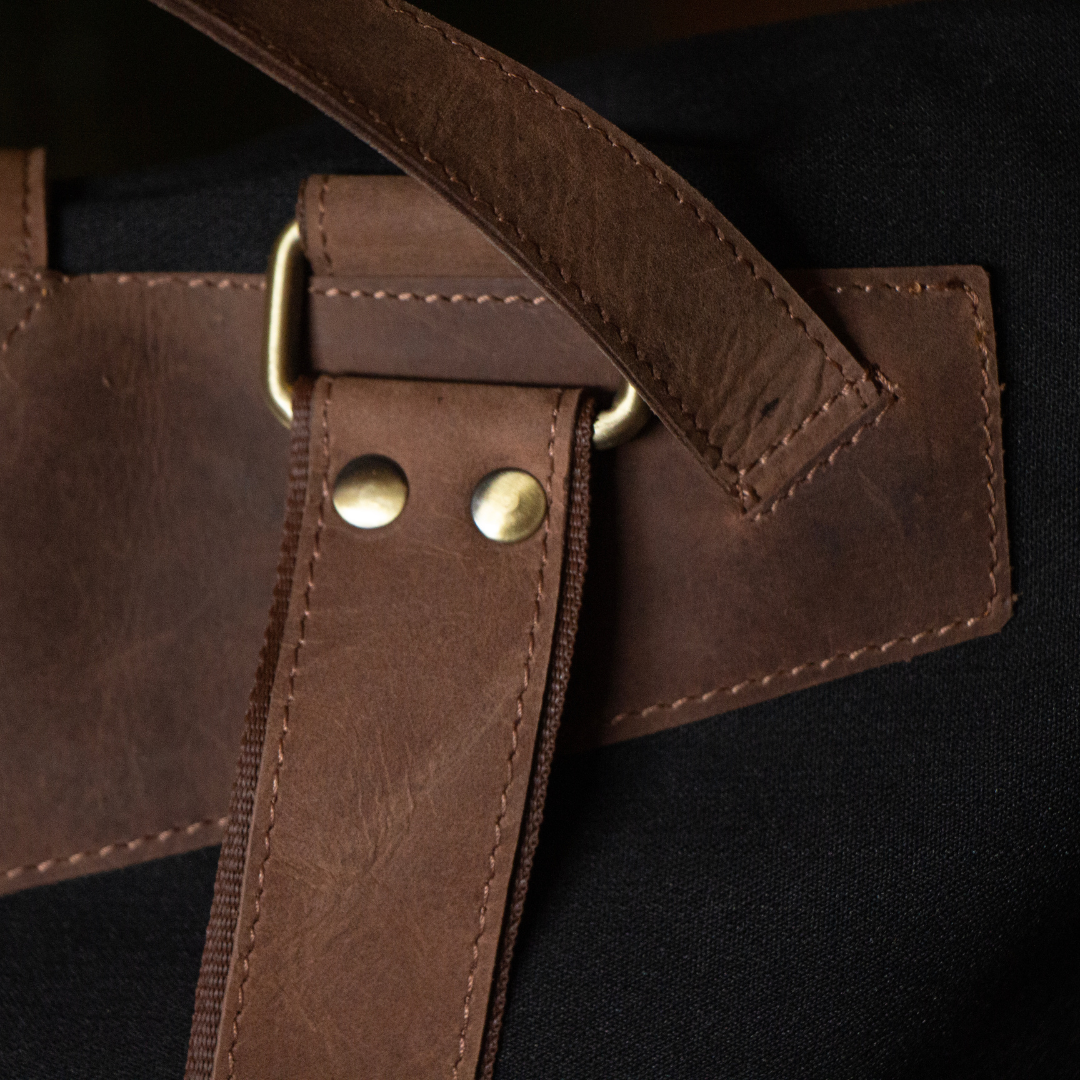The Leather Backpack (Ranger) - Black/Brown