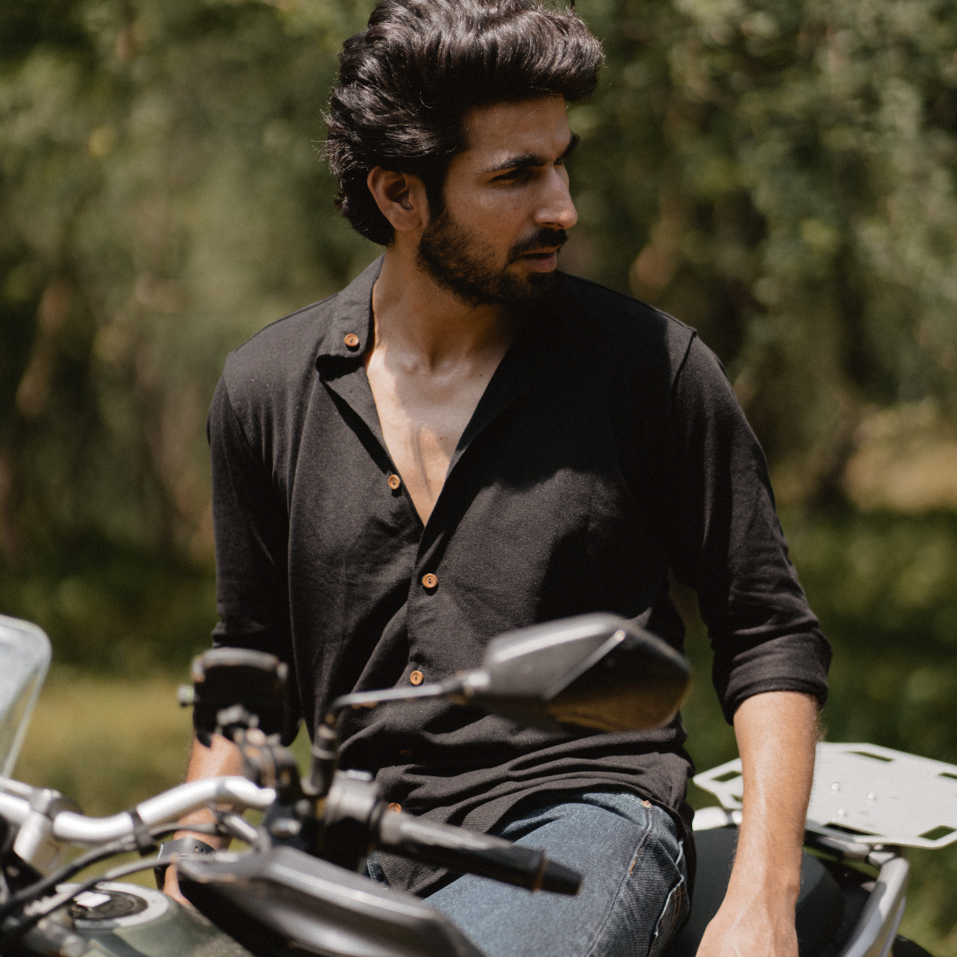 black shirt casual