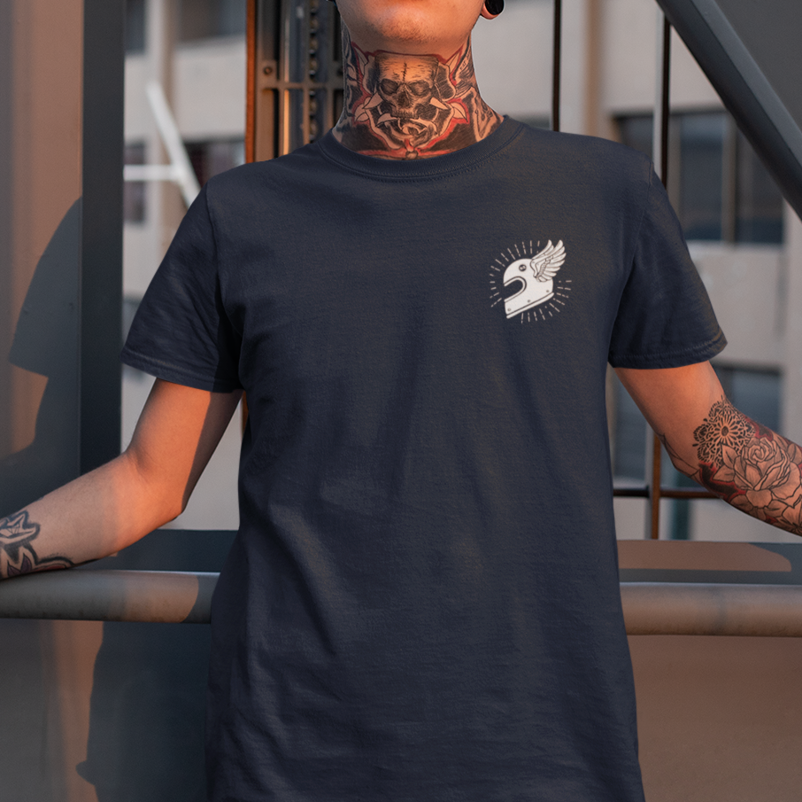 navy blue t-shirt