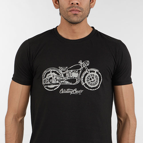 black shirt half sleeve