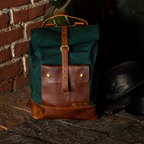 The Leather Backpack (Ranger)  - Green/Brown