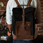 The Leather Backpack (Ranger) - Black/Brown