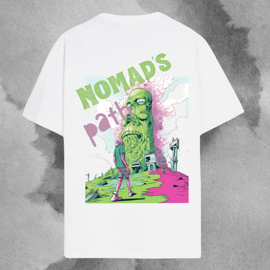 Nomad's Path — Unisex White Oversized T-Shirt