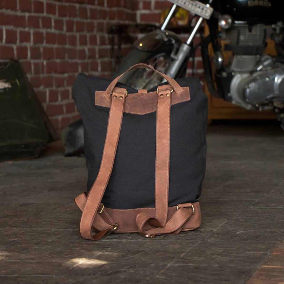 The Leather Backpack (Ranger) - Black/Brown