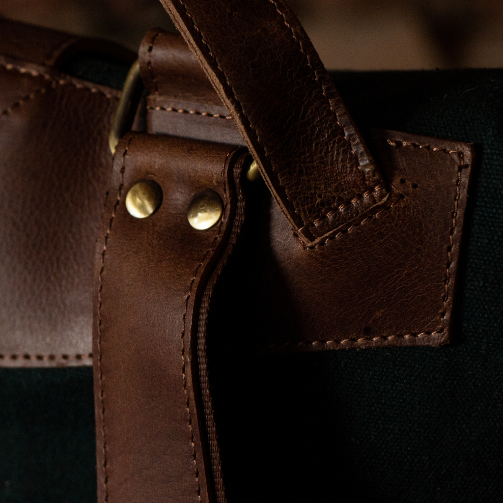 The Leather Backpack (Ranger)  - Green/Brown