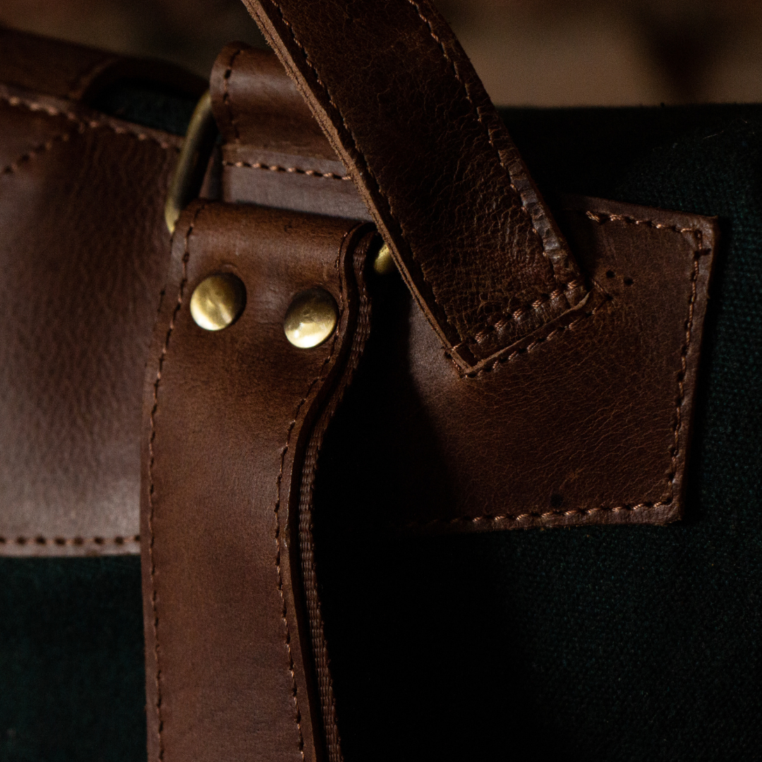 The Leather Backpack (Ranger)  - Green/Brown