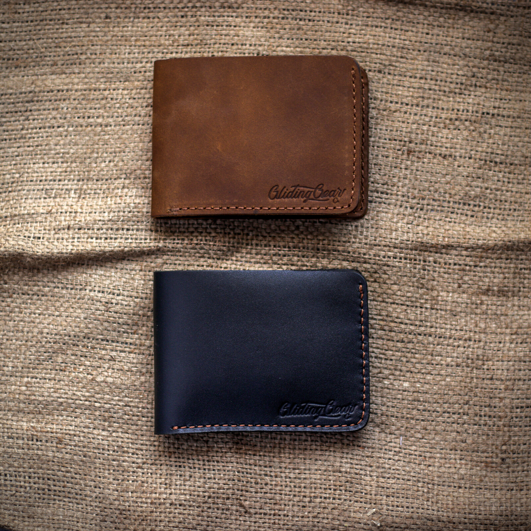 GlidingGear Co. Wildwest Wallet - Handcrafted Genuine Leather Bifold Wallet  for Men