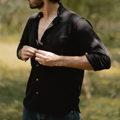 black shirt silk 