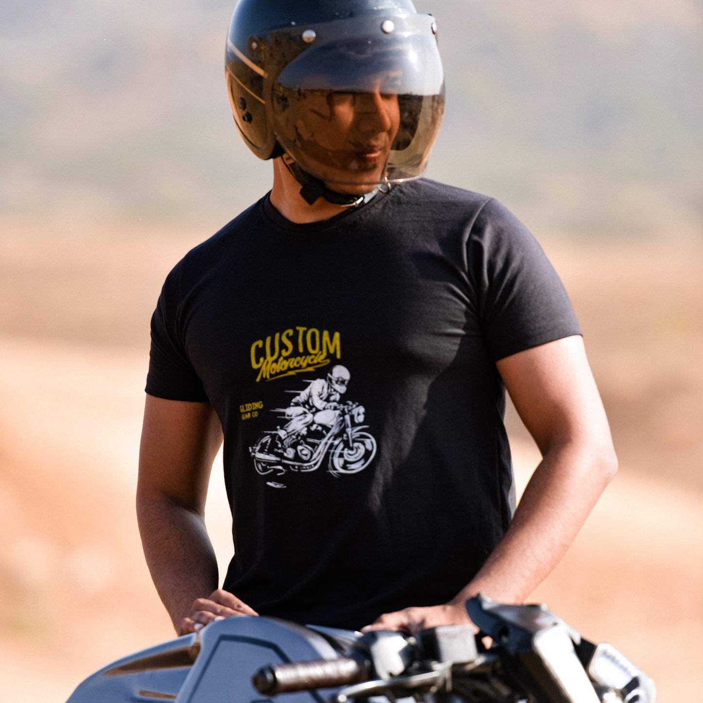motorcycle printed t-shirt