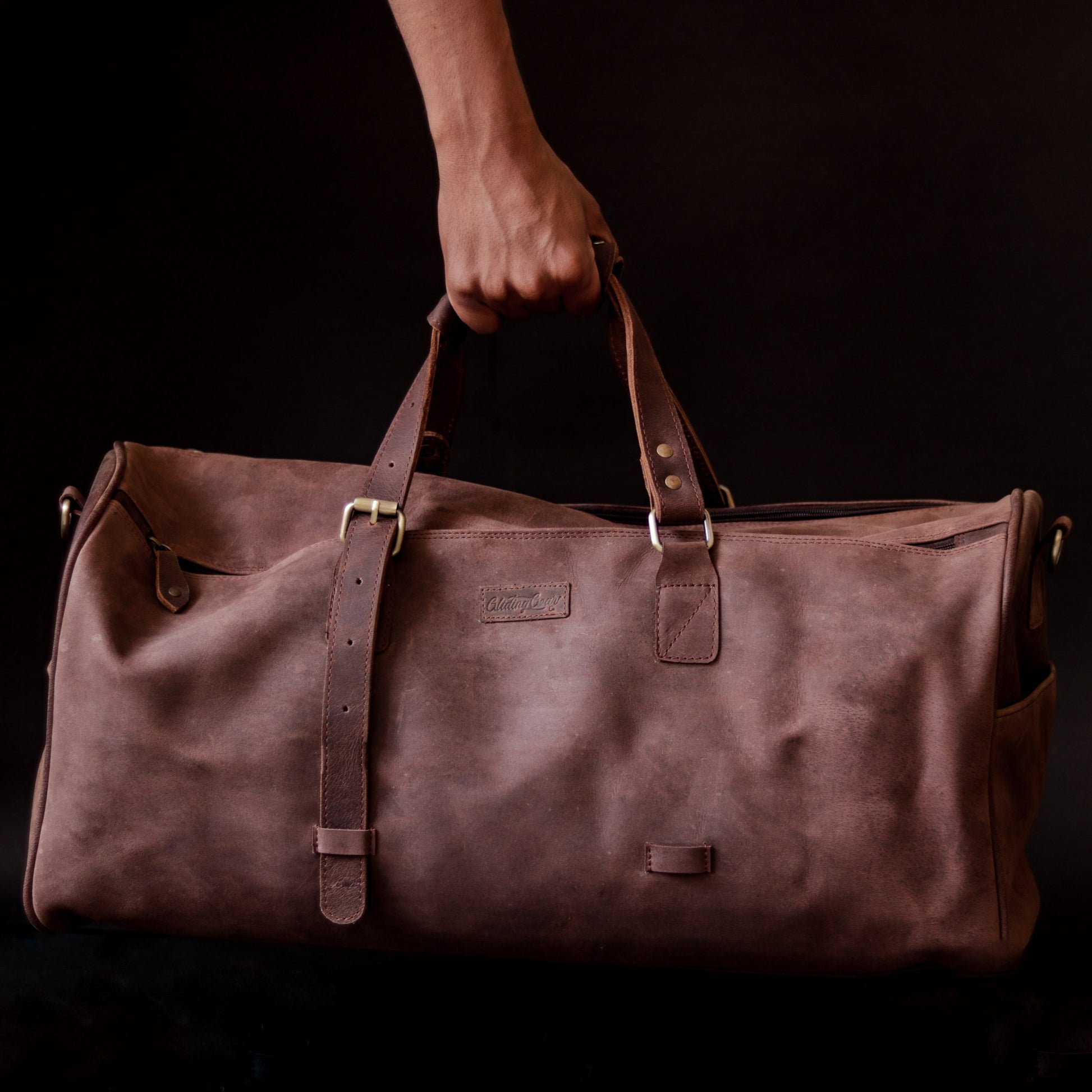 leather duffle bag men